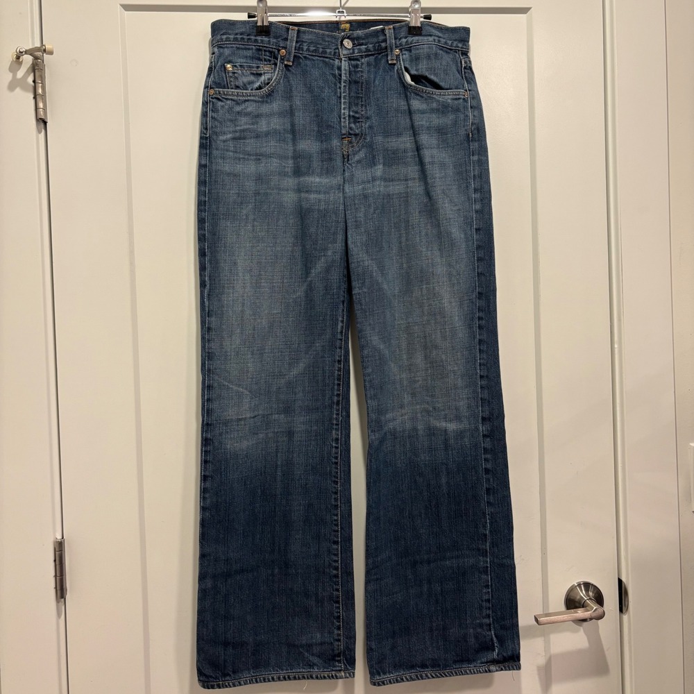 7 For All Mankind Mens Relaxed Straight Leg Jeans Blue Cotton T521R061U Size 32